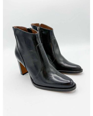 Bottines fuselées cuir glacé noir ROMINA - MURATTI