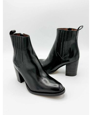 Bottines élancées cuir glacé noir RAVEN  -  MURATTI