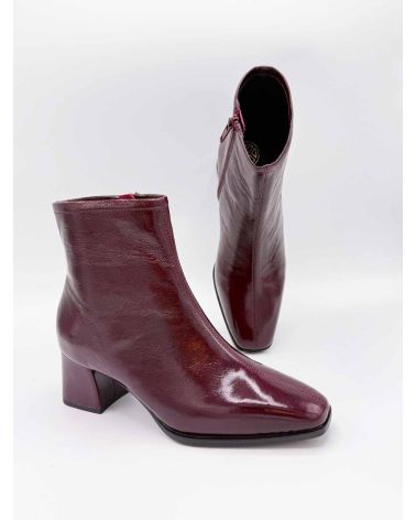 Bottines cuir verni bordeaux LEOLA - UNISA
