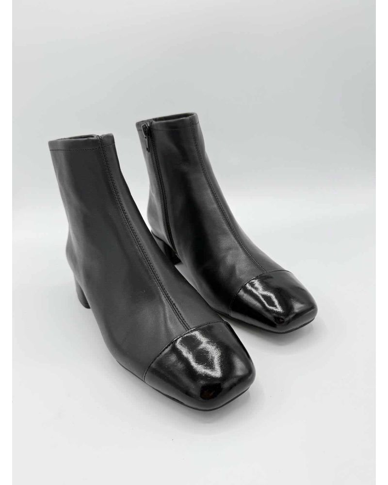 Bottines bi-matière noir JACKIE - UNISA