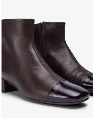 Bottines bi matière chocolat  JACKIE - UNISA