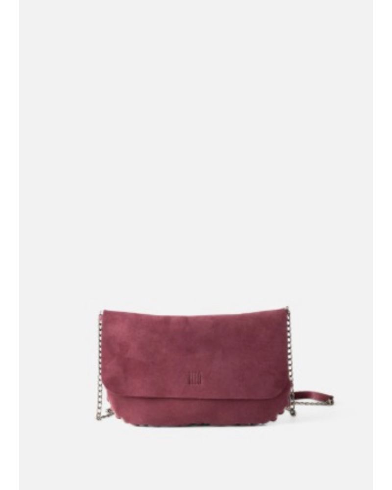 Besace souple nubuck bordeaux - BIBA