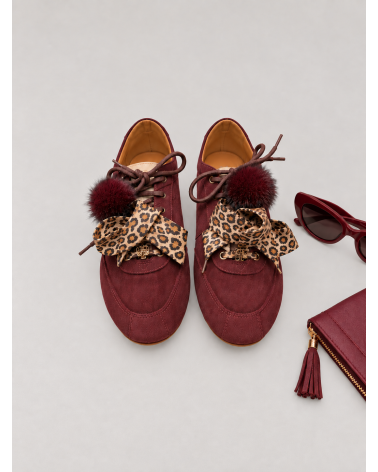 Baskets bordeaux noeud  - MELINE