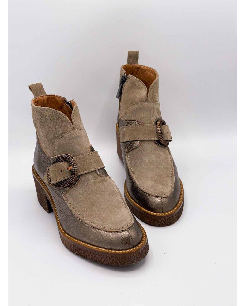Low boots crêpe FELICETO taupe - ROSE METAL
