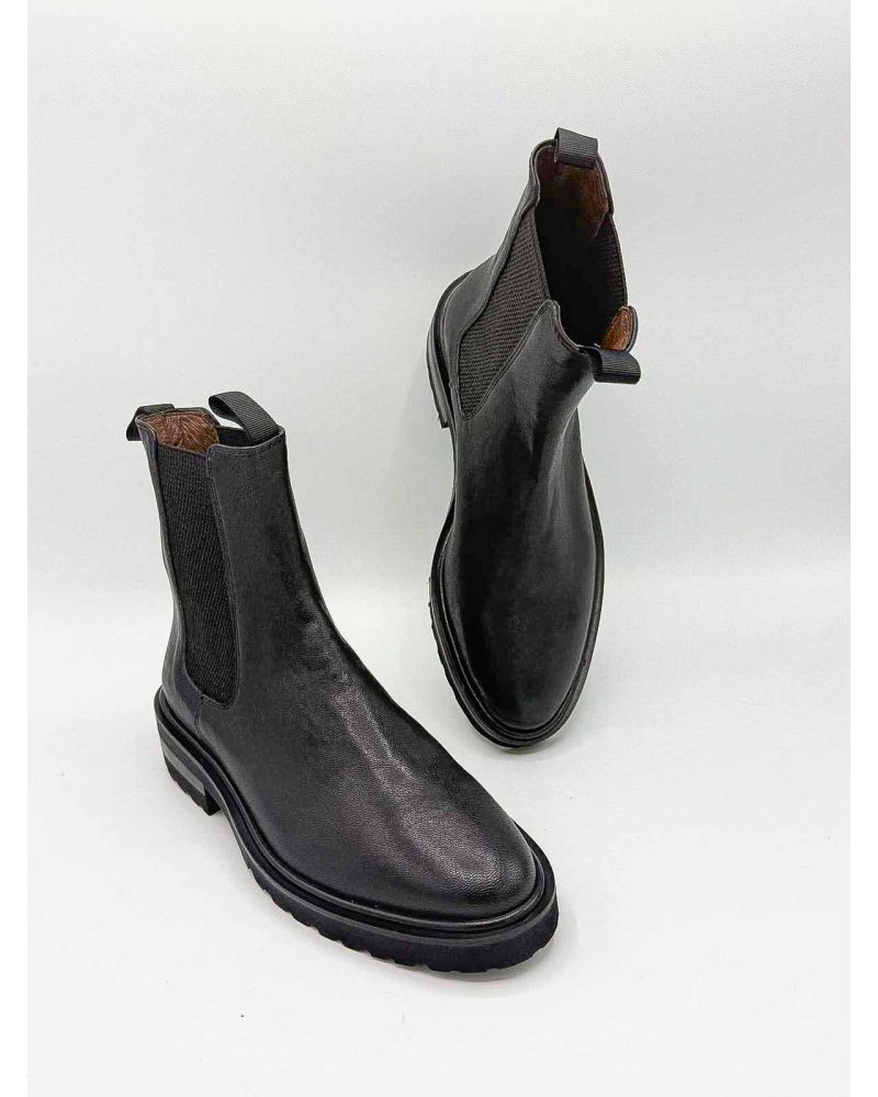 Bottines Chelsea cuir noir - ZOI