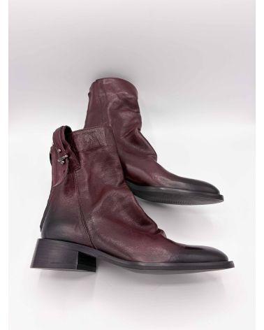 Bottines cuir bordeaux - MIMMU