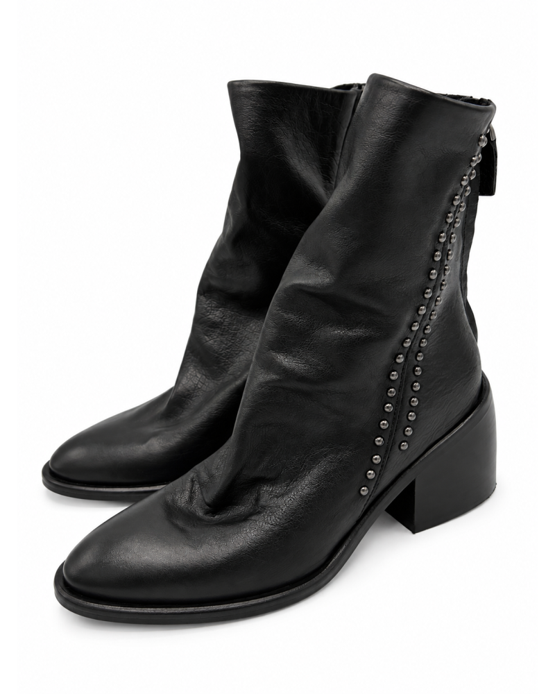 Bottines cuir et rivets noir - MIMMU