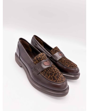 Mocassins coeur chocolat - REQINS