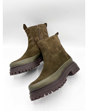 Bottines crantées kaki - REQINS