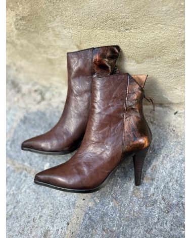 Bottines marron irisé talon fin - Little la suite