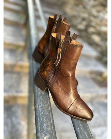 Bottines marron double zip - Little la suite
