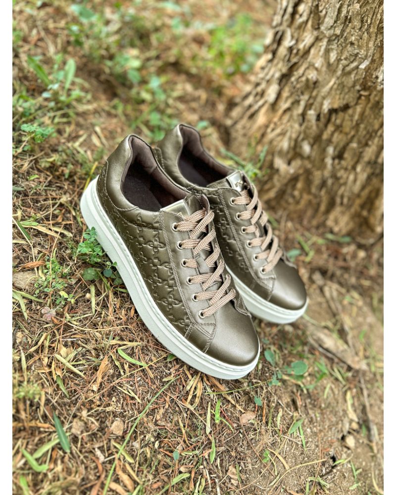 Baskets champagne matelassé - Nero Giardini