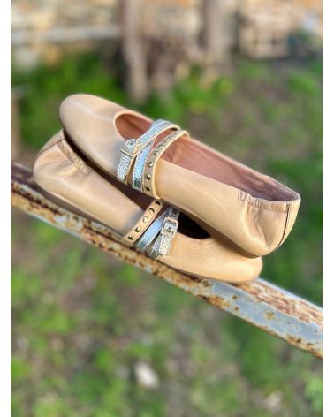 Ballerines camel 3 lanières - MJUS