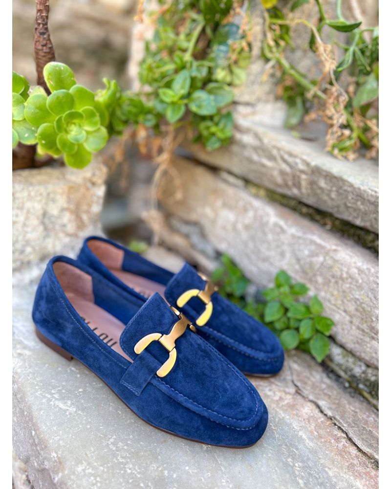 Mocassins mors nubuck navy - BIBILOU