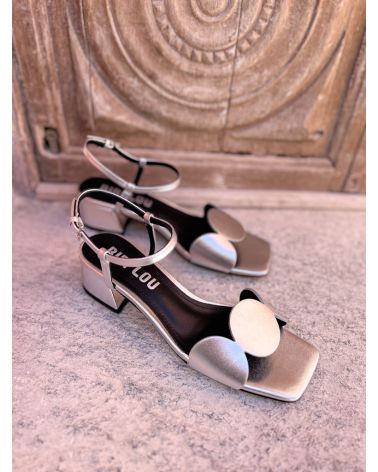 Sandales talon ronds argent - BIBILOU