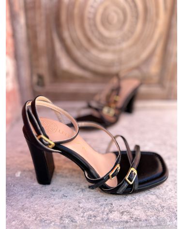 Sandales talon boucles Silvy noir - UNISA