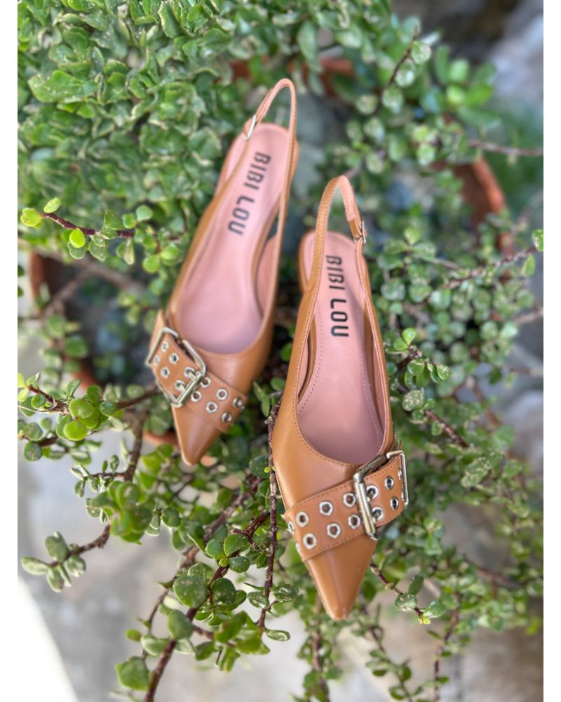 Escarpins bout pointu cognac - BIBILOU