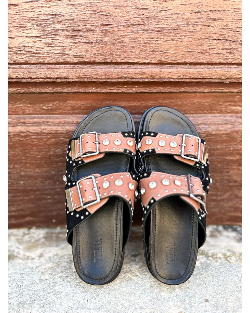 Mules birk noir et marron Marta - TORAL