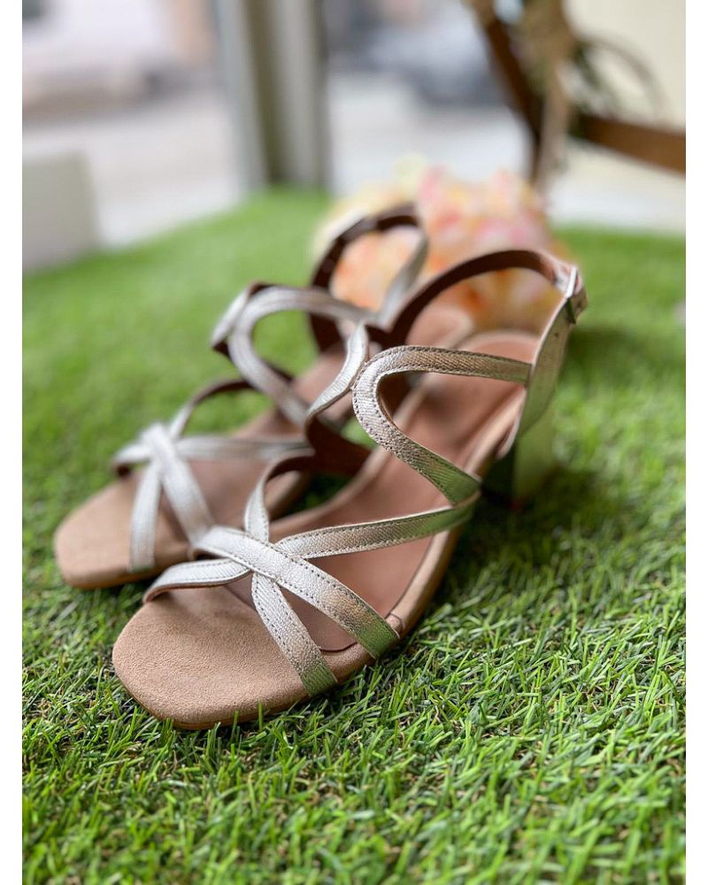 Sandales petit talon gris argent - ZOI