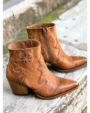 Bottines cuir vieilli cognac - LITTLE LA SUITE
