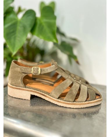 Chaussures semi-fermées nubuck kaki - WEDO