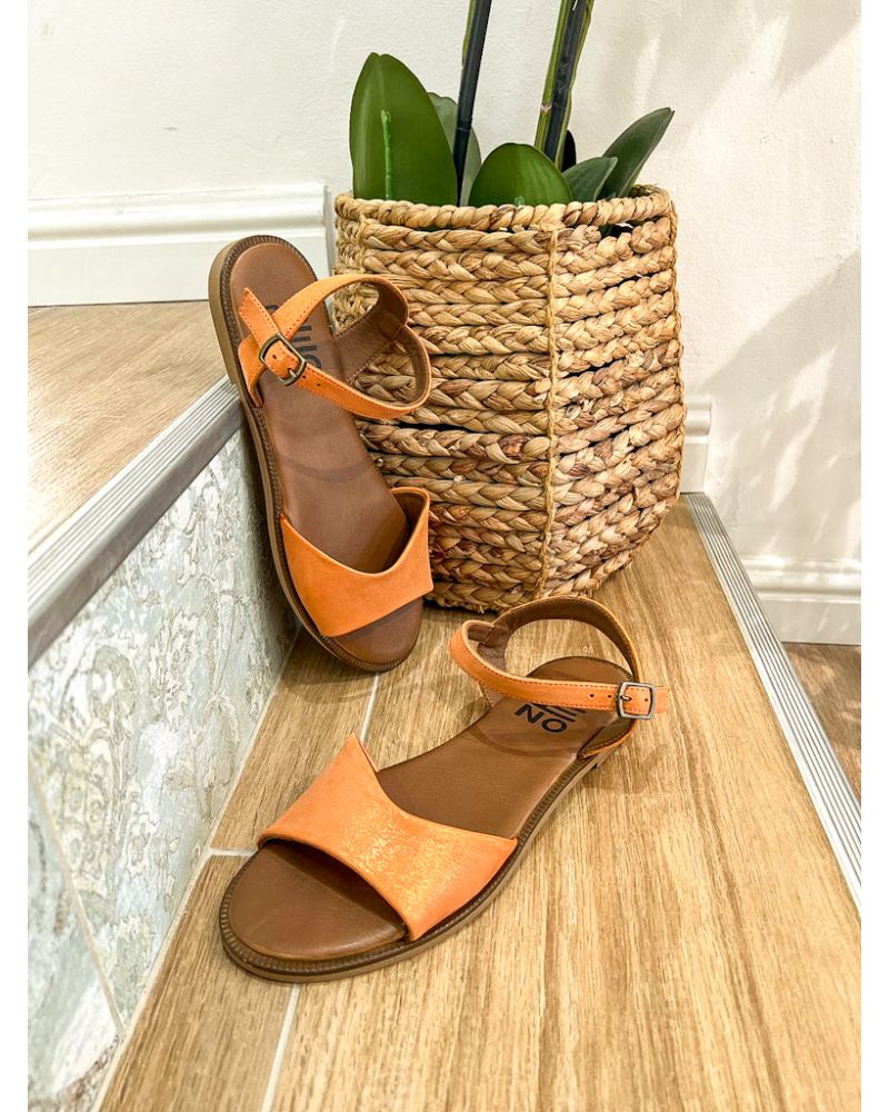 Sandales plates 1 bande orange - BUENO